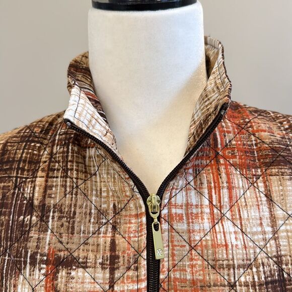 Women’s Alia zipper vest - brown & orange. Size 8 - Picture 2 of 8